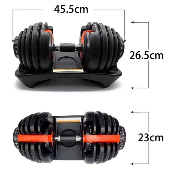 Imagem de Halter Regulável 24kg Dumbell Ajustável Drum Anilha Dumbbell