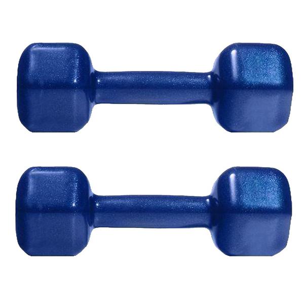 Imagem de Halter Sextavado 3kg Emborrachado PVC o Par Azul