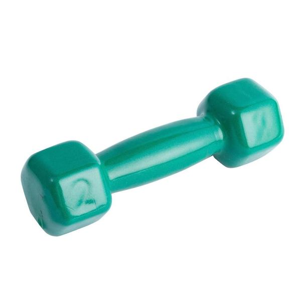 Imagem de Halter Sextavado Emborrachado 2kg Ferro PVC S57 Verde Acte