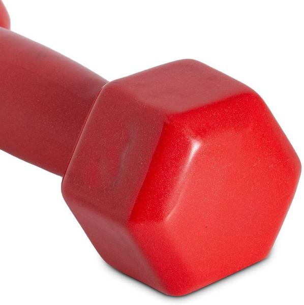 Imagem de Halter Sextavado Emborrachado 3kgs Vermelho Musculação