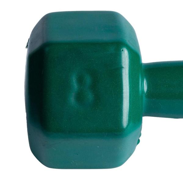 Imagem de Halter Sextavado Emborrachado 8Kg Ferro PVC Verde S63 Acte