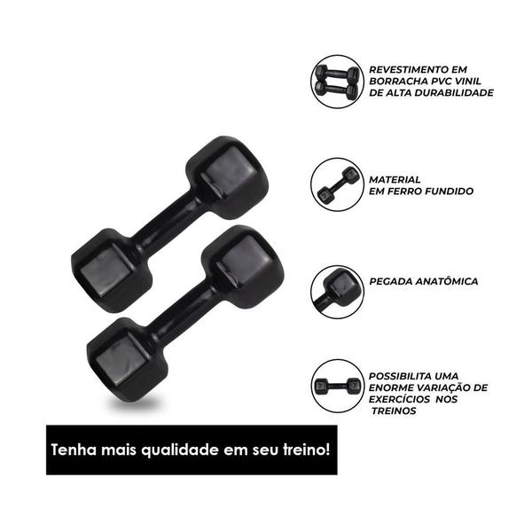 Imagem de Halter Sextavado Emborrachado Academia Fitness 30kg