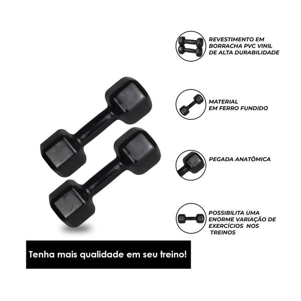 Halter sextavado revestido 2kg - Fundidos de Minas Imagem de Halter sextavado revestido 2kg