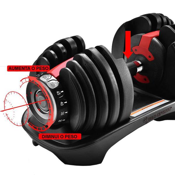 Imagem de Halter Smart Gold Sports Dumbbell Tech Pro II Ajustável Até 24kg - Multinível