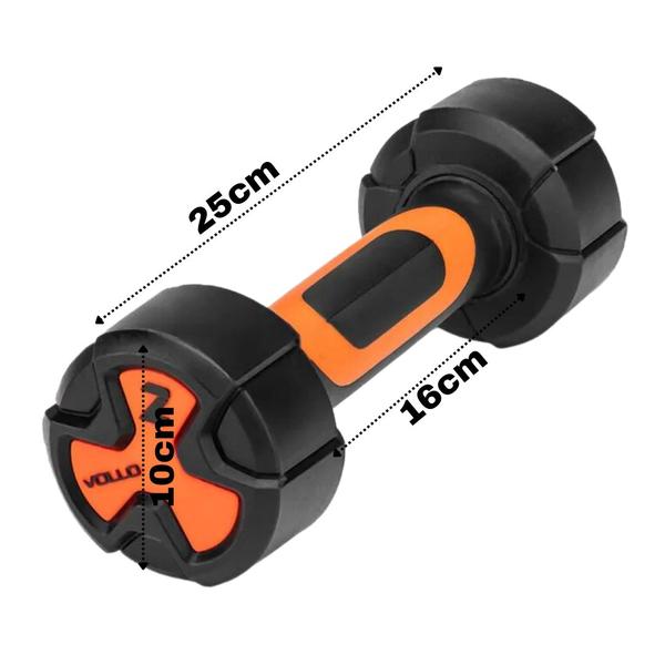 Imagem de Halter Studio 2kgs Peso Hexagonal Exercícios Musculação Treino Fitness Vollo