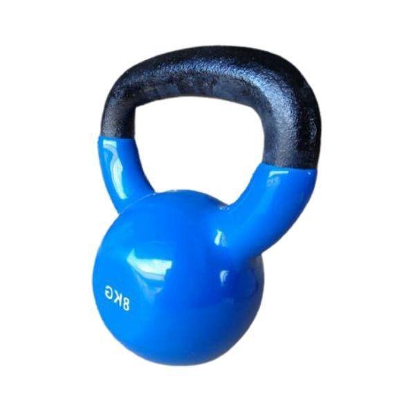 Imagem de Haltere Kettlebell em ferro fundido Pelegrin PEL-08KB Emborrachado 8kg - Azul