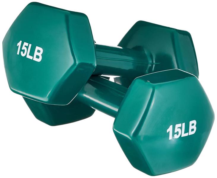 Imagem de Halteres Amazon Basics Hand Weights 6,8 kg revestidos de vinil, 2 peças