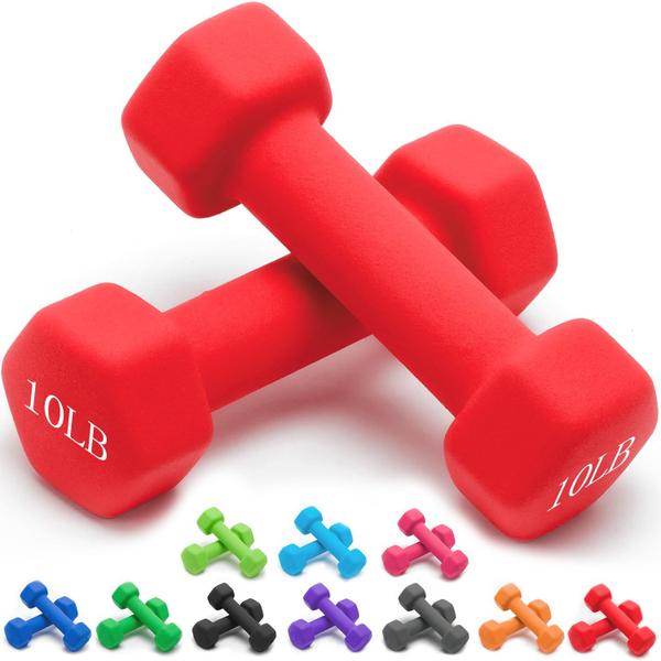 Imagem de Halteres Portzon Weights Neoprene de 1-15 libras, conjunto de 2 antiderrapantes