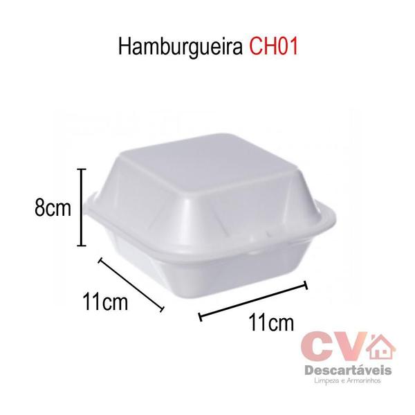 Imagem de Hamburgueira De Isopor Copoplast H01 - Pequena C/100 Un