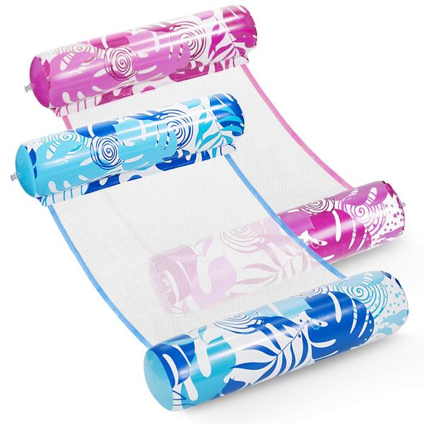 Imagem de Hammock Pool Floats Sloosh, 2 pacotes para adultos, azul e rosa