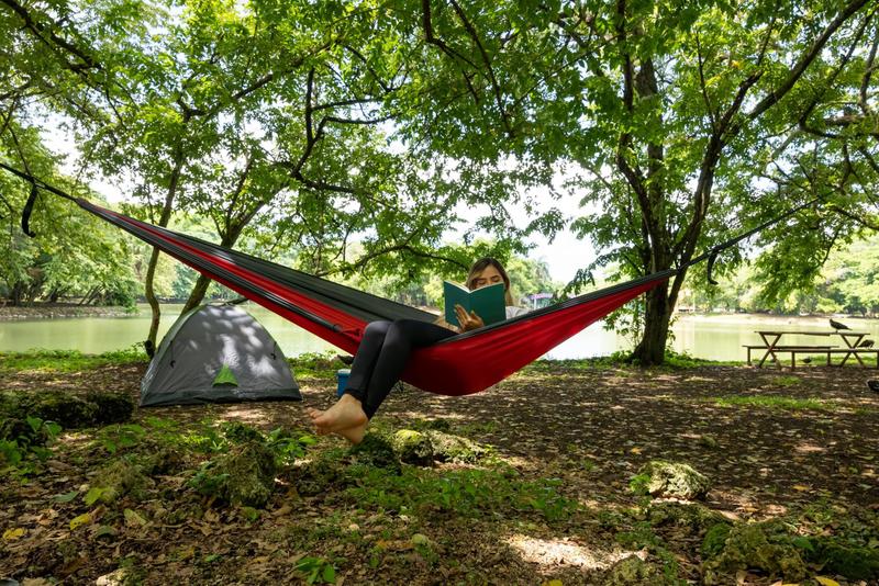 Imagem de Hammock SEWANTA Durable Nylon Camping 180 kg de capacidade vermelha