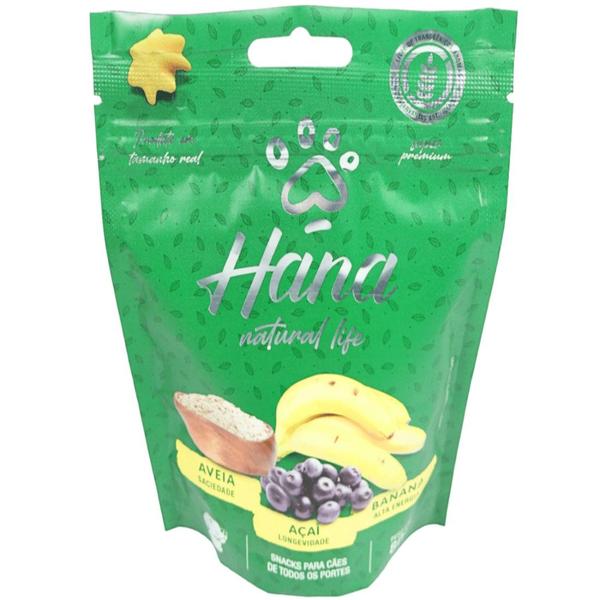 Imagem de Hana Natural Life Aveia Açaí Banana 80g Snacks Para Cães Adultos Kit C/ 20 un