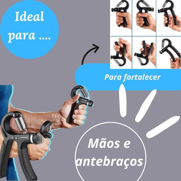 Imagem de Hand Grip Ajustável Com Mola 60kg Fitness Fisioterapia Pulso Cor Preto