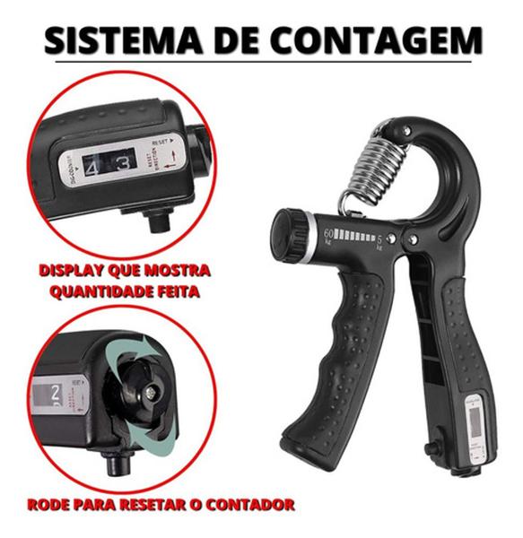 Imagem de Hand Grip Ante Braço Punho Ajuste Peso Até 60 Kg C/ Contador