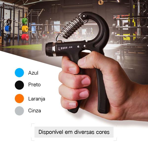 Imagem de Hand Grip Com Mola Ajustável 5kg a 60kg Fisioterapia - Cinza