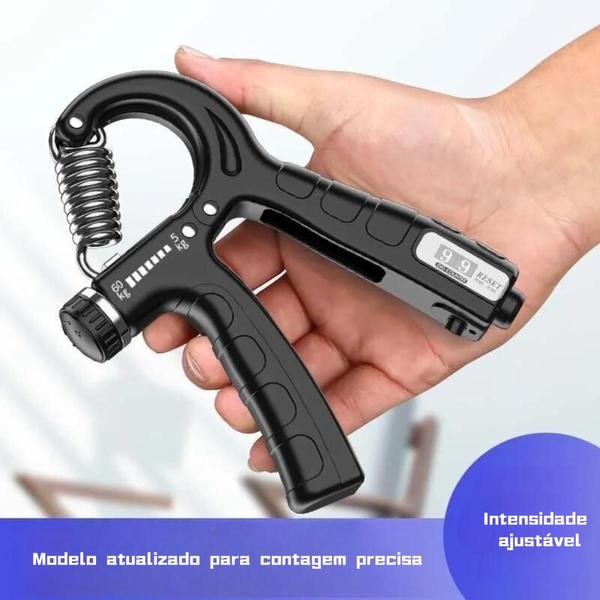 Imagem de Hand Grip Com Mola Ajustável Resistência Até 60kg Com Contador Fortalecedor Antebraços