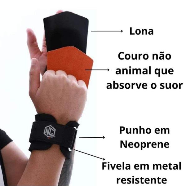 Imagem de Hand Grip Duo Face Exercício Funcional Luva Absorve Suor Preto  G