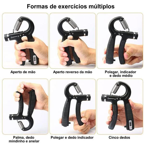 Imagem de Hand Grip Exercitador Para Mãos Punho Emborrachado Com Contador 10 a 60 kg Azul + Chaveiro CBRN19885