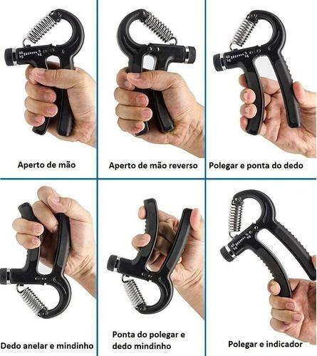 Imagem de Hand Grip Mola Com Ajuste 5kg A 60kg Fisioterapia Fitness Cor Preto