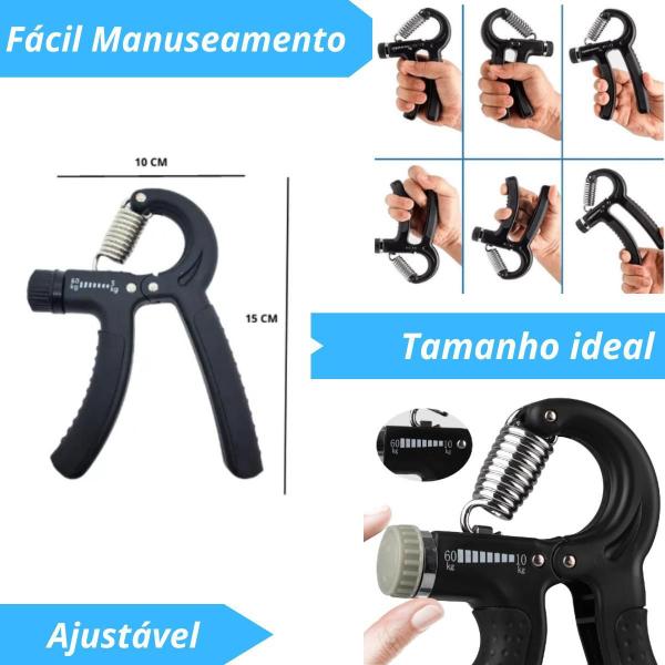 Imagem de Hand Grip Regulável 15X9Cm Preto Ajuste Peso 5 A 60Kg