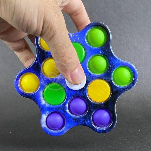 Imagem de Hand Spinner Pop It Com Luz Led Anti Stress Azul