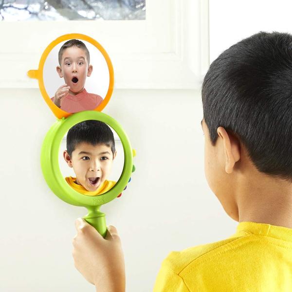 Imagem de hand2mind See My Feelings Mirror, Social Emotional Learning Shatterproof Mirror for Kids, Anger Management Toys, Anxiety Relief Items, Mindfulness for Kids, Calm Down Corner, Anxiety Toys (Set of 4)