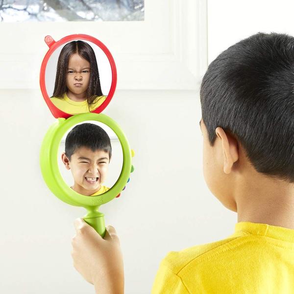 Imagem de hand2mind See My Feelings Mirror, Social Emotional Learning Shatterproof Mirror for Kids, Anger Management Toys, Anxiety Relief Items, Mindfulness for Kids, Calm Down Corner, Anxiety Toys (Set of 4)