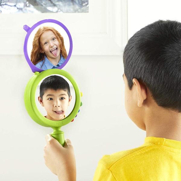 Imagem de hand2mind See My Feelings Mirror, Social Emotional Learning Shatterproof Mirror for Kids, Anger Management Toys, Anxiety Relief Items, Mindfulness for Kids, Calm Down Corner, Anxiety Toys (Set of 4)