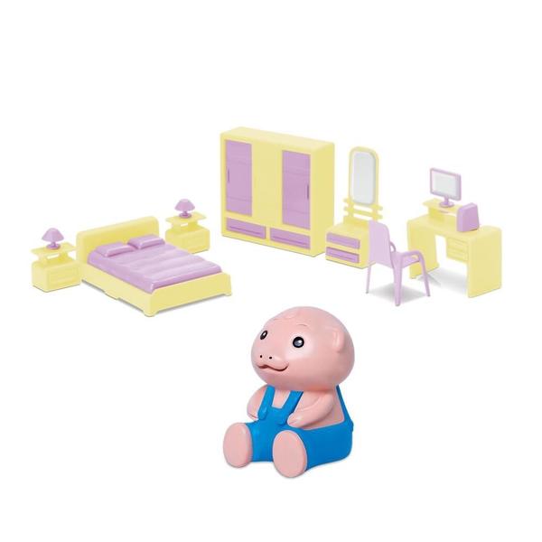 Imagem de Happy Families Conjunto Quarto e Figura Brinquedo Samba Toys