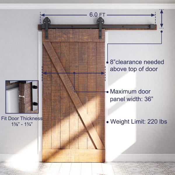 Imagem de Hardware deslizante para porta de celeiro SMARTSTANDARD 1,8 m Heavy Duty