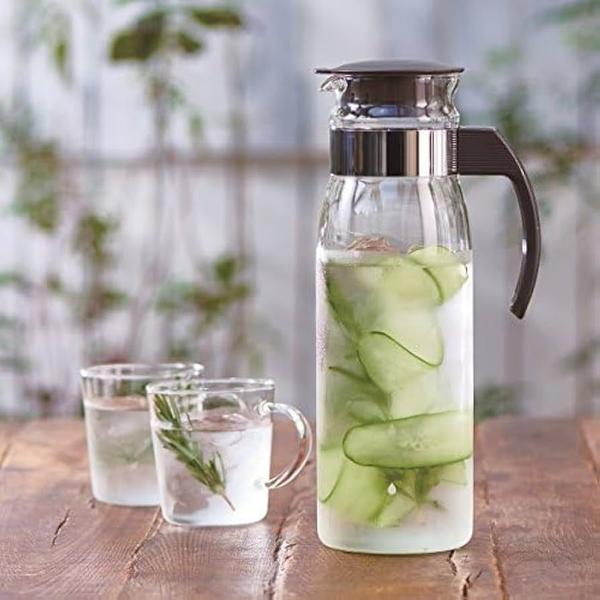 Hario Jarra Slim De Vidro C/ Alça E Tampa 1400ml Imagem de Hario Jarra Slim De Vidro C/ Alça E Tampa 1400ml
