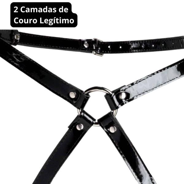 Imagem de Harness Feminino Garter Arreio Lingerie Couro Vinil PVC Estilo Latex Gótico Fantasia Catwoman Dominadora