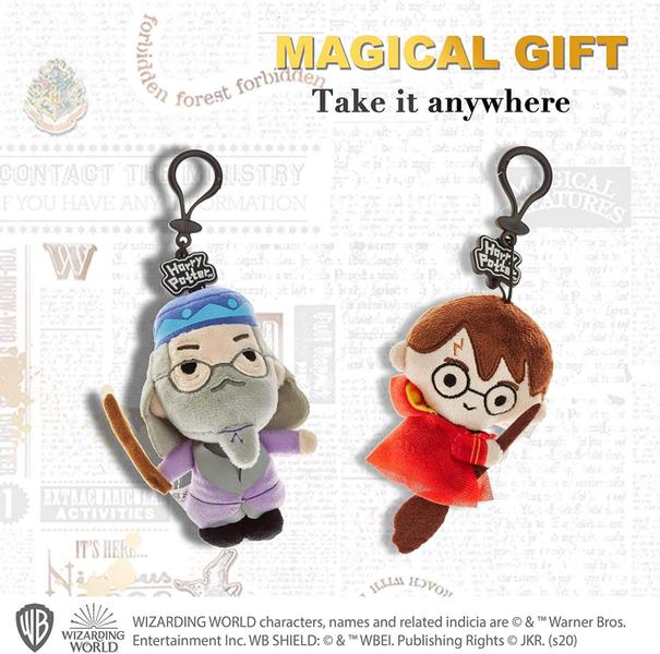 Imagem de Harry Potter Pelúcia Chaveiro 3pk Dumbledore Hedwig Hogwarts