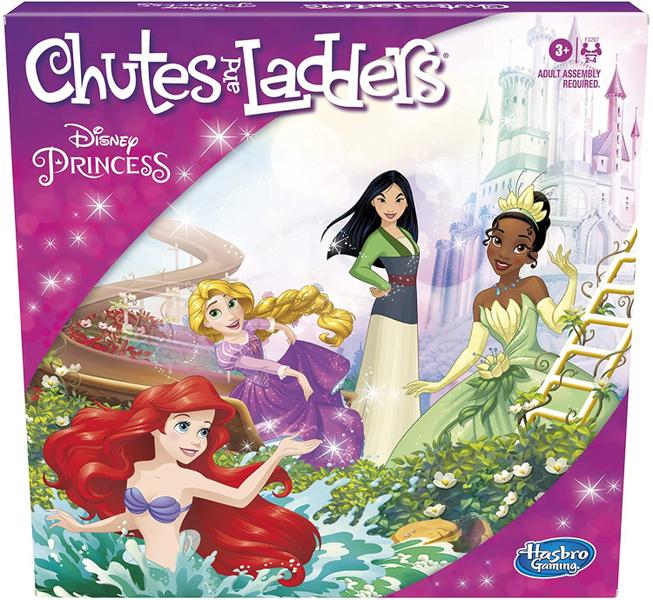 Imagem de Hasbro Gaming Chutes and Ladders: Disney Princess Edition Board Game for Kids Ages 3 and Up, Jogo pré-escolar para 2-4 jogadores (Exclusivo da Amazon)