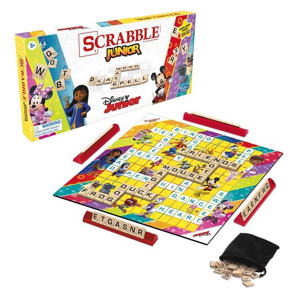 Imagem de Hasbro Gaming Scrabble Junior: Disney Junior Edition Board Game, Double-Sided Game Board, Matching and Word Game (Amazon Exclusive)