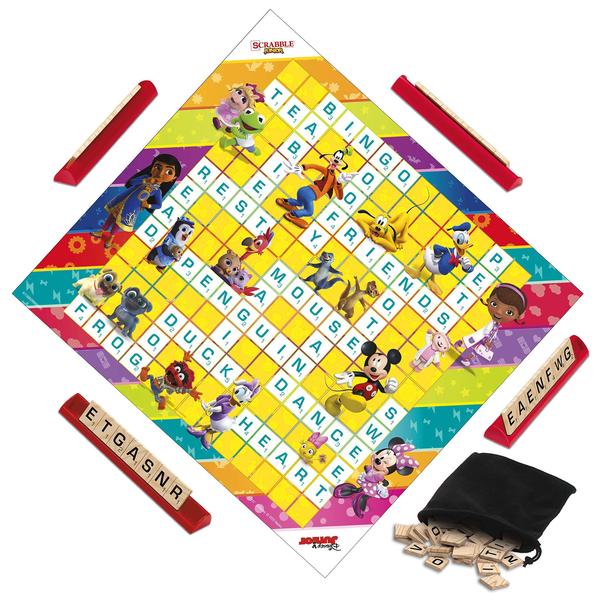 Imagem de Hasbro Gaming Scrabble Junior: Disney Junior Edition Board Game, Double-Sided Game Board, Matching and Word Game (Amazon Exclusive)