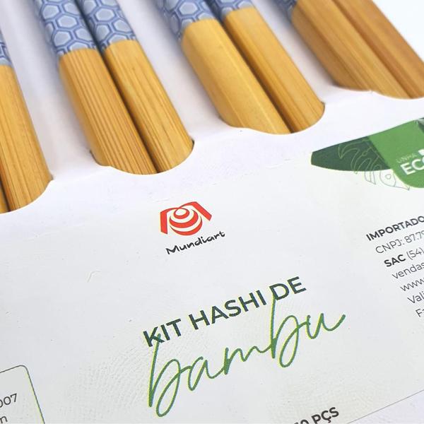 Imagem de Hashi De Bambu 100 Pares Comida Japonesa Palitinho Sushi Oriental