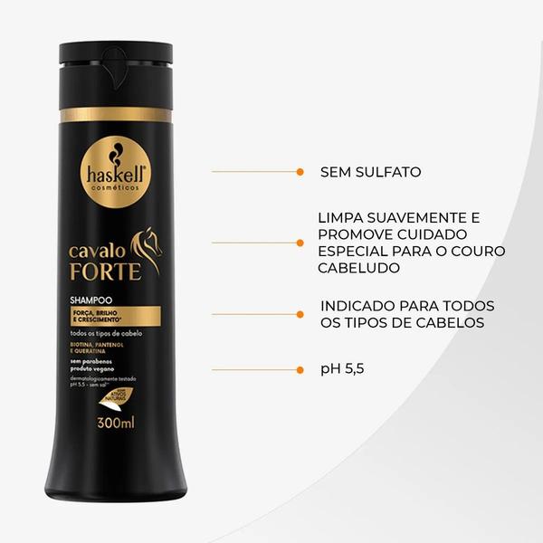 Imagem de Haskell- Cavalo Forte Kit Cresce Cabelo 300ml Shampoo E Condicionador Força Brilho e Crescimento