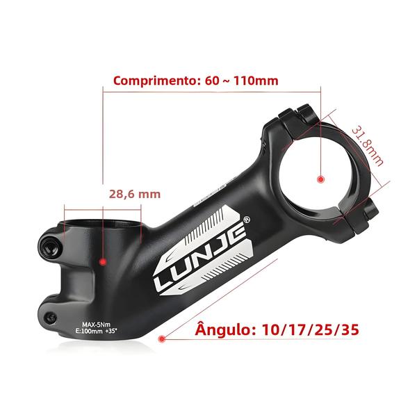 Imagem de Haste De Bicicleta De Alumínio Ultraleve De 17 Graus 31,8 Mm Para Opções De Bicicleta De Estrada MTB