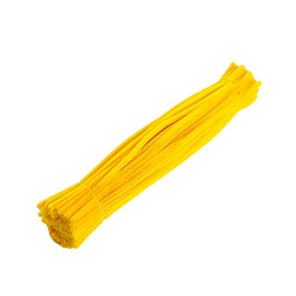 Imagem de Haste de Chenille 30cm - Amarelo Bandeira - 100 unidades - Rizzo