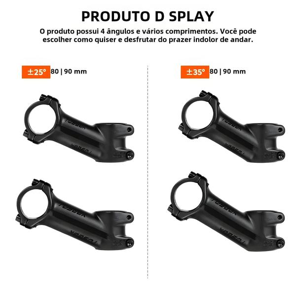 Imagem de Haste de Guidão de Bicicleta de Alumínio - 70mm, 80mm, 90mm - Ângulos de 7°, 10°, 17° e 25°