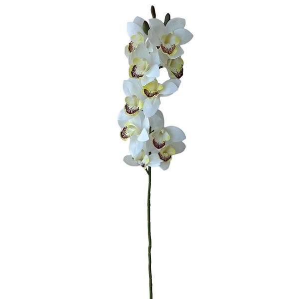 Imagem de Haste de orquídea branca siliconada toque real 74ax15l/cm