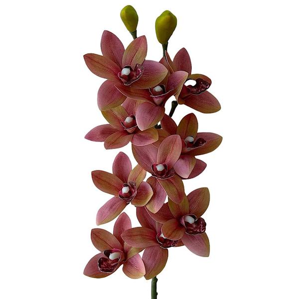 Imagem de Haste de orquídea rosa envelhecida siliconada toque real 74ax15l/cm