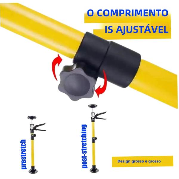 Imagem de Haste de Suporte Telescópica de Aço com Jacks Antiderrapantes - Ferramenta de Levantamento Manual