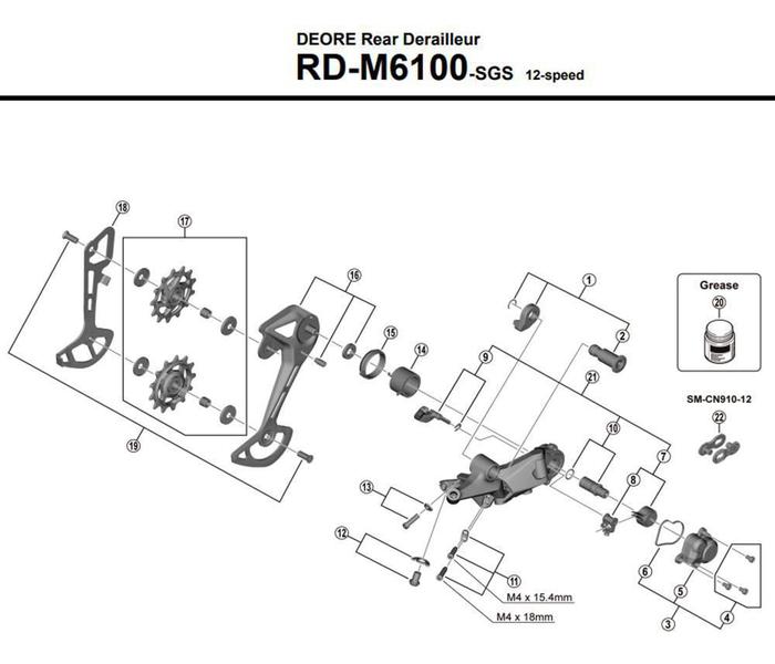 Imagem de Haste Externa Câmbio Traseiro Shimano Deore Rd-6100-Sgs