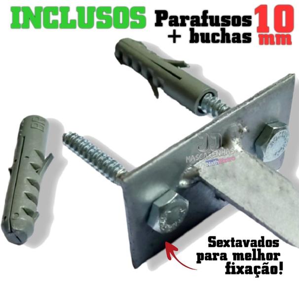 Imagem de Haste Galvanizada para concertina 30cm + kit paraf - 9 unid.