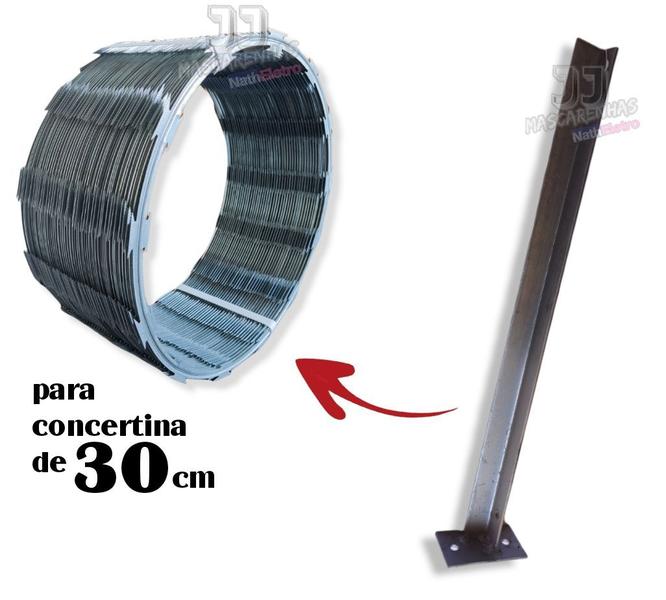 Imagem de Haste Galvanizada para concertina 30cm parafusar - 9 unid.