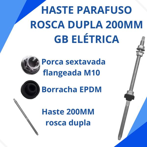 Imagem de Haste Metálica Parafuso Rosca Dupla Inox M10X200 02 un