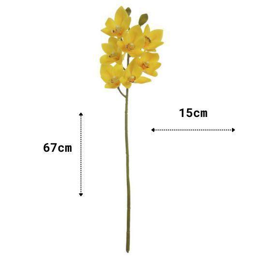 Imagem de Haste Orquidea Cymbidium Real Toque Amarelo 67Cm