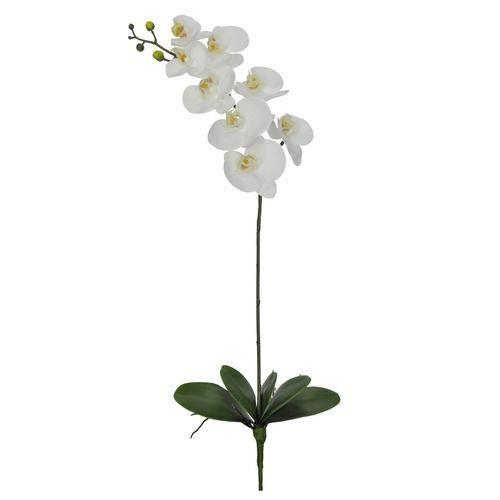 Imagem de HASTE ORQUIDEA P REAL TOQUE C/FOLHA 8 FLORES BRANCO 90cm